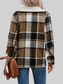 Perfee Pocketed Plaid Button Up Collared Neck Jacket nicholesgifts