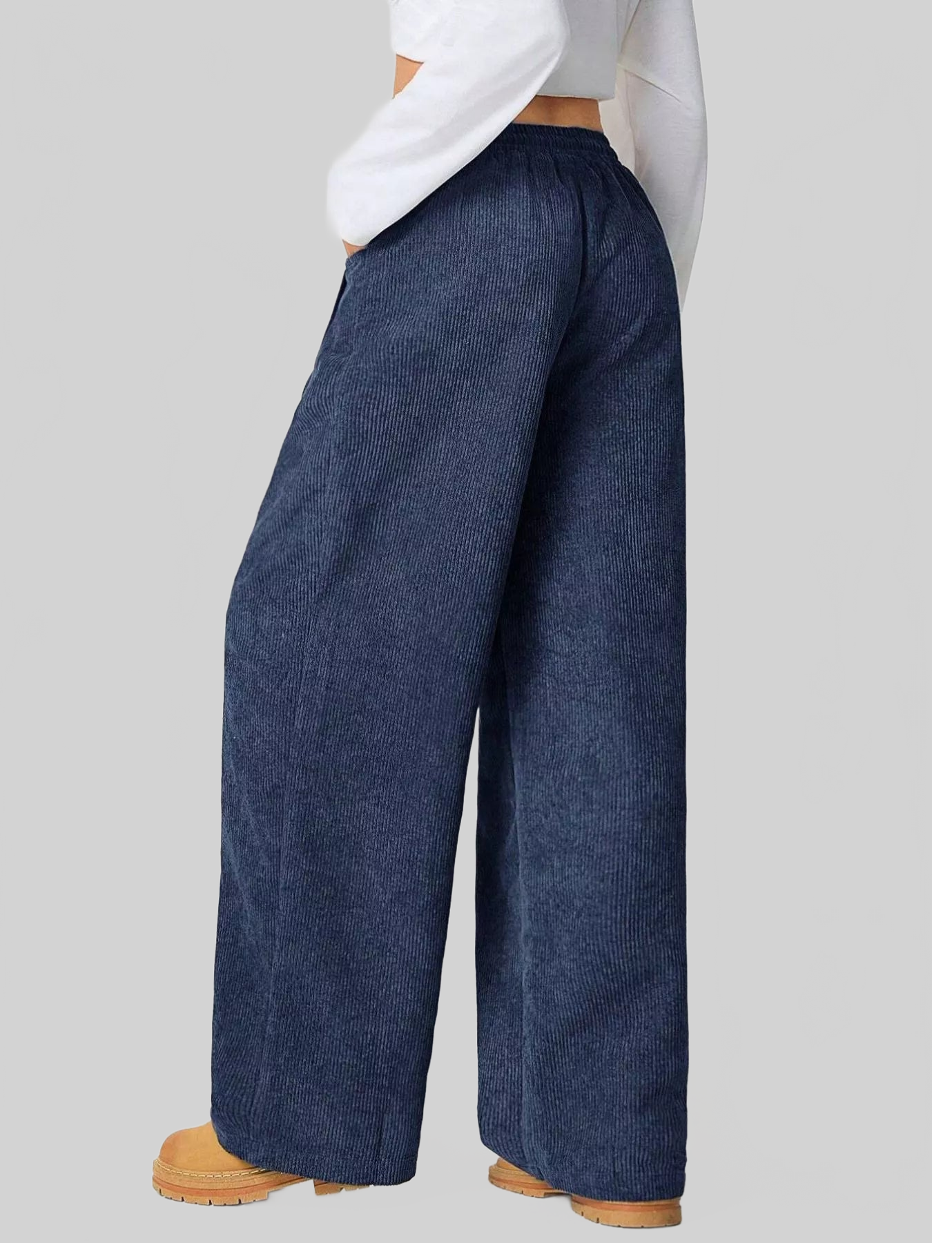 Women Wide Leg Corduroy Drawstring Pants nicholesgifts