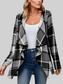 Plaid Open Front Long Sleeve Jacket nicholesgifts