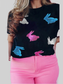 Plus Size Rabbit Round Neck Short Sleeve T-Shirt nicholesgifts