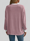 Women Ivy Lane Striped Round Neck Long Sleeve Sweatshirt nicholesgifts