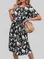 Perfee Printed Round Neck Short Sleeve Dress nicholesgifts