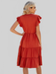 Ruched Notched Cap Sleeve Dress nicholesgifts