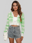 V-Neck Cropped Button-Up Cardigan Trendsi