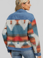 Geometric Button Up Long Sleeve Denim Jacket nicholesgifts