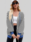 Women Drawstring Striped Zip Up Long Sleeve Hoodie nicholesgifts