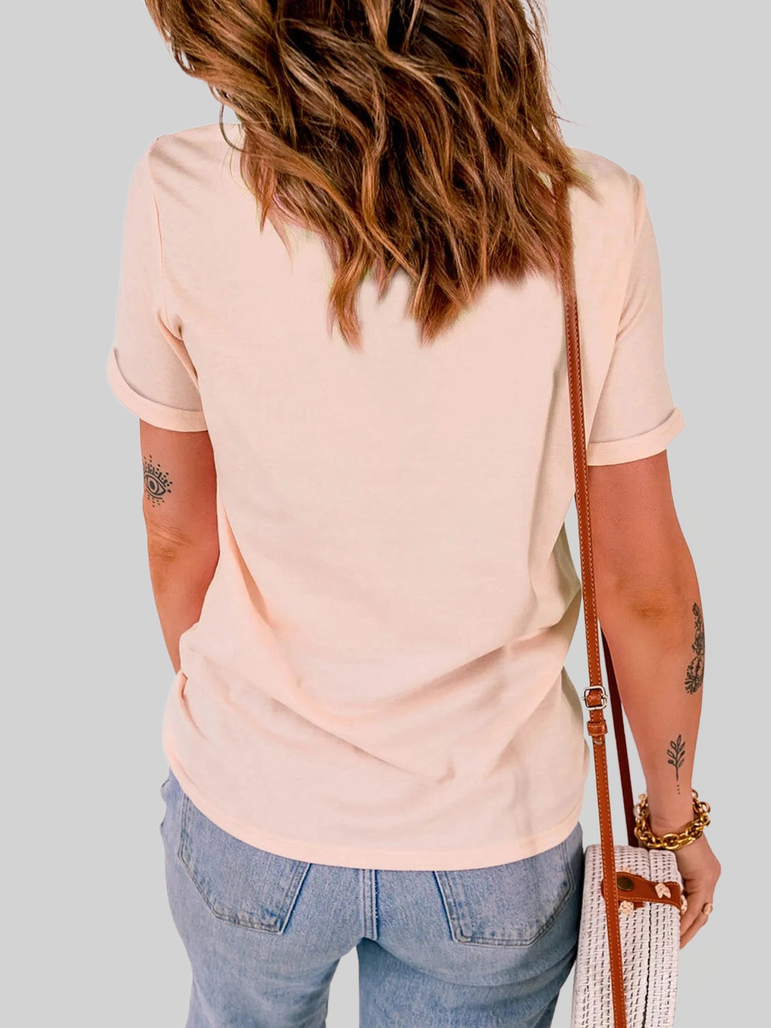 Rabbit Round Neck Short Sleeve T-Shirt Trendsi