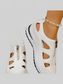 Cutout Zipper Wedge Sneakers Trendsi
