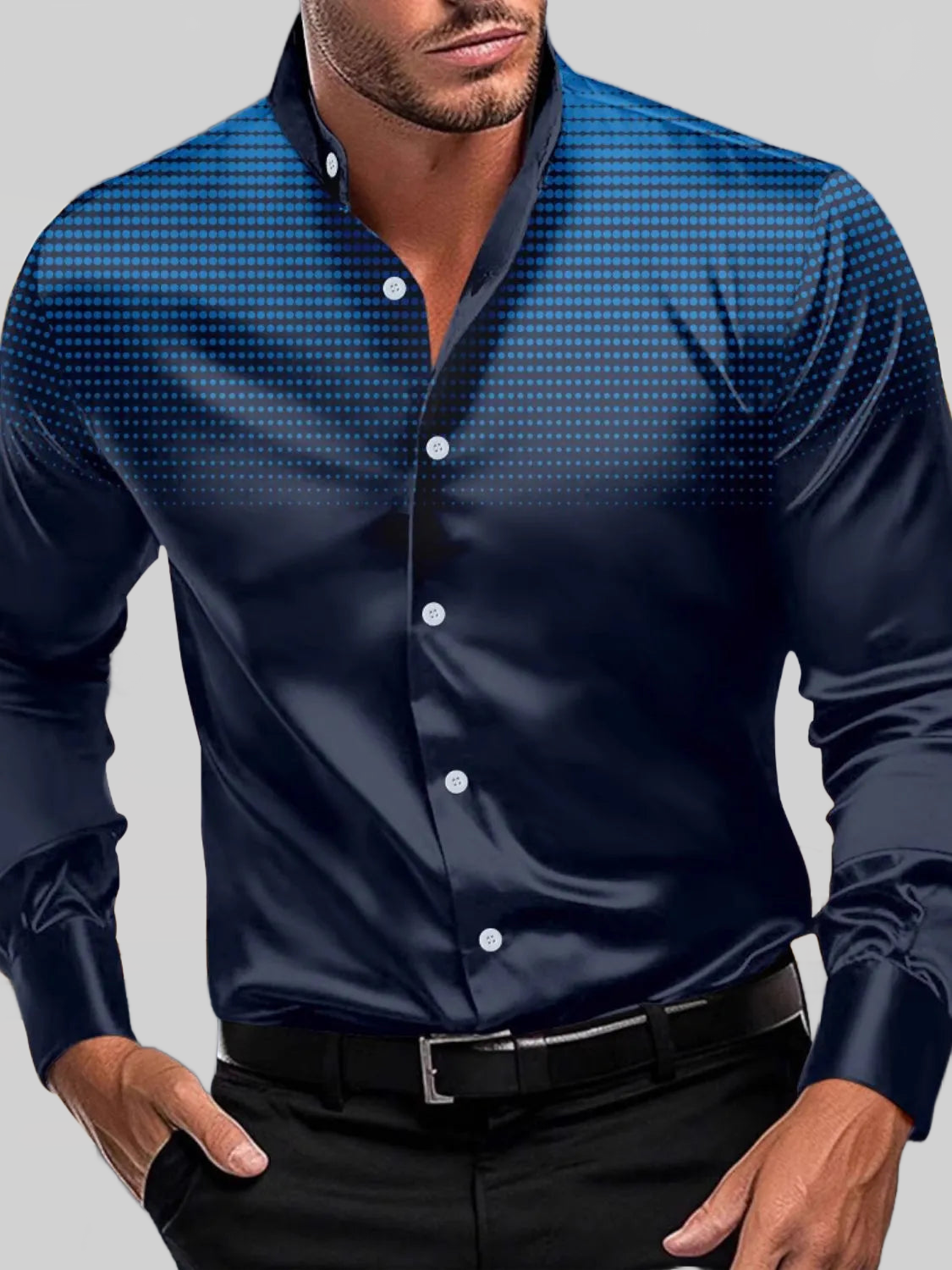 Men's Full Size Button Up Long Sleeve Shirt Plus Size nicholesgifts