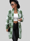 Plaid Dropped Shoulder Cardigan with Pocket nicholesgifts