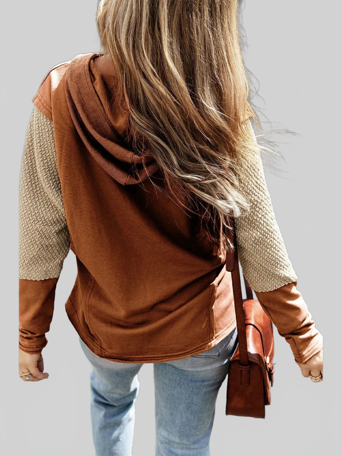 Color Block Dropped Shoulder Hoodie NicholesGifts