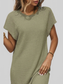 Waffle-Knit Cap Sleeve Knee Length Dress nicholesgifts