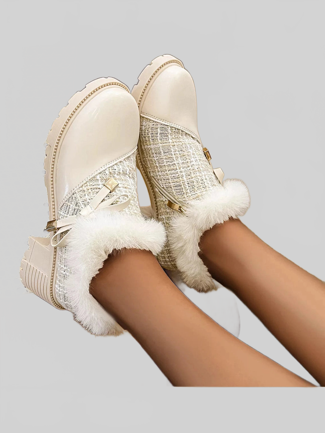 Round Toe Block Heels Boots nicholesgifts