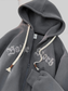 Men's Plus Size Letter Zip Up Drawstring Hoodie nicholesgifts