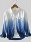 Men's Plus Size Gradient Button Up Long Sleeve Shirt nicholesgifts