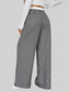 Women Striped Wide Leg Drawstring Pants nicholesgifts