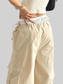 Women Bow Elastic Waist Cargo Pants nicholesgifts
