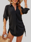 Women Texture Drawstring Half Sleeve Blouse nicholesgifts