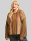 Plus Size Women Novelty Knit And Solid Knit Mixed Loose Top NicholesGifts