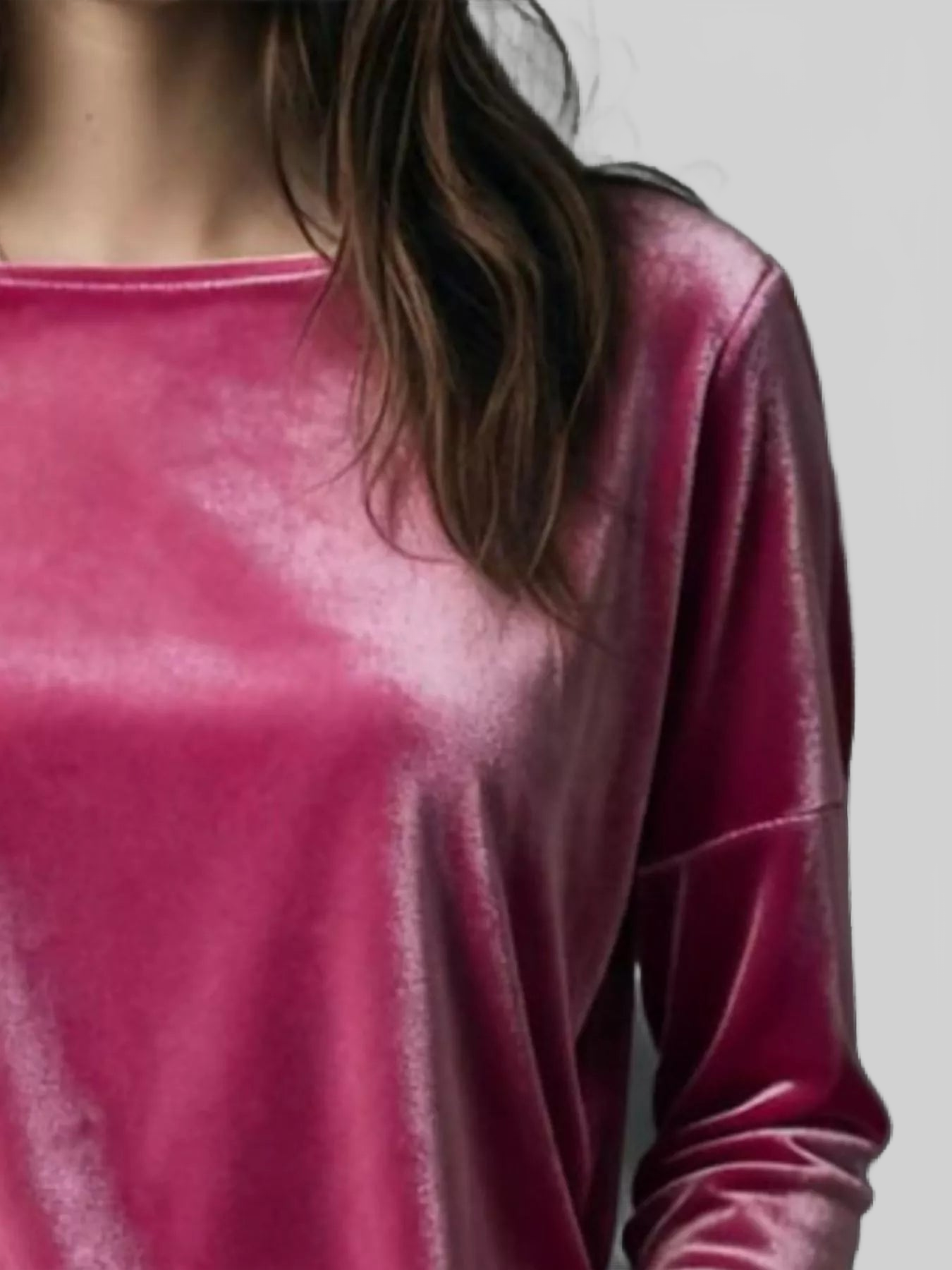 Full Size Velvet Long Sleeve T-Shirt Plus Size nicholesgifts