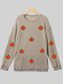 Pumpkin Round Neck Long Sleeve Sweatshirt nicholesgifts