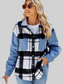 Pocketed Plaid Snap Down Denim Jacket nicholesgifts