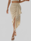 Women Asymmetric Tassel Wrap Skirt nicholesgifts