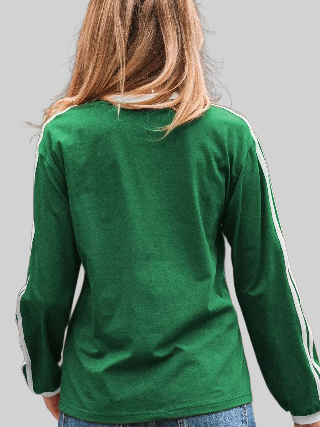 Striped Accent Contrast Crew Neck Long Sleeve T Shirt nicholesgifts