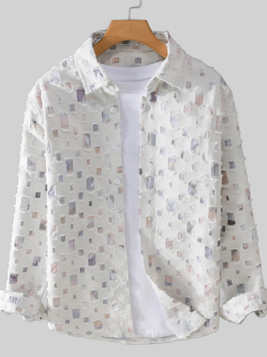 Men's Plus Size Casual Button-Up Shirt nicholesgifts