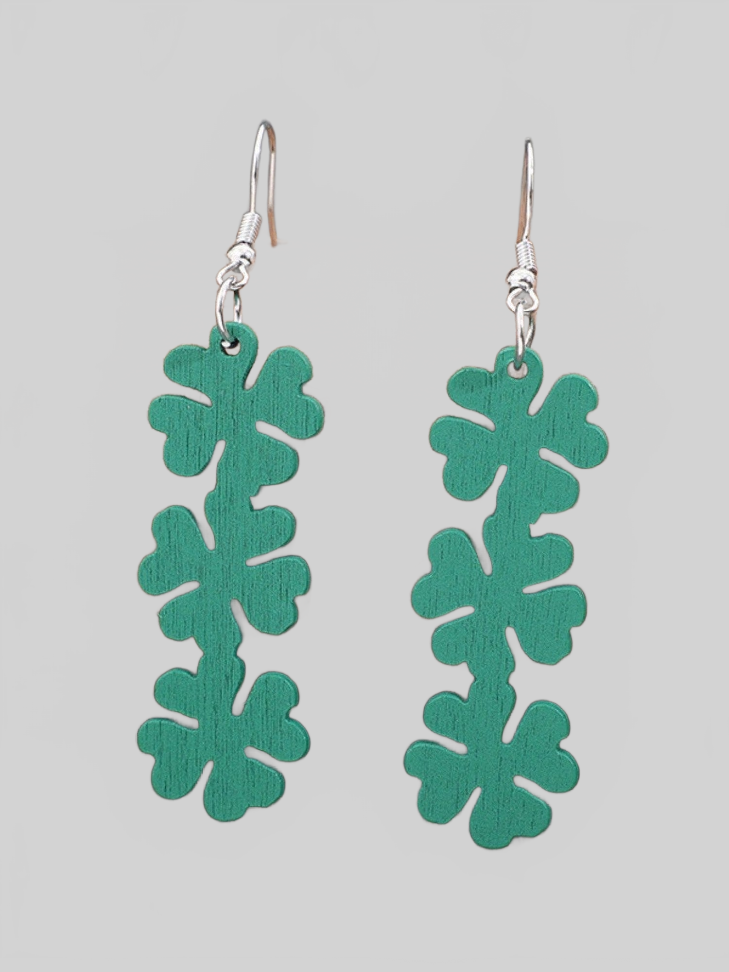 Women Lucky Clover Wooden Dangle St. Patrick's Day Earrings nicholesgifts