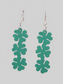 Women Lucky Clover Wooden Dangle St. Patrick's Day Earrings nicholesgifts