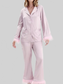 Silky Button Up Top and Pants Lounge Set nicholesgifts