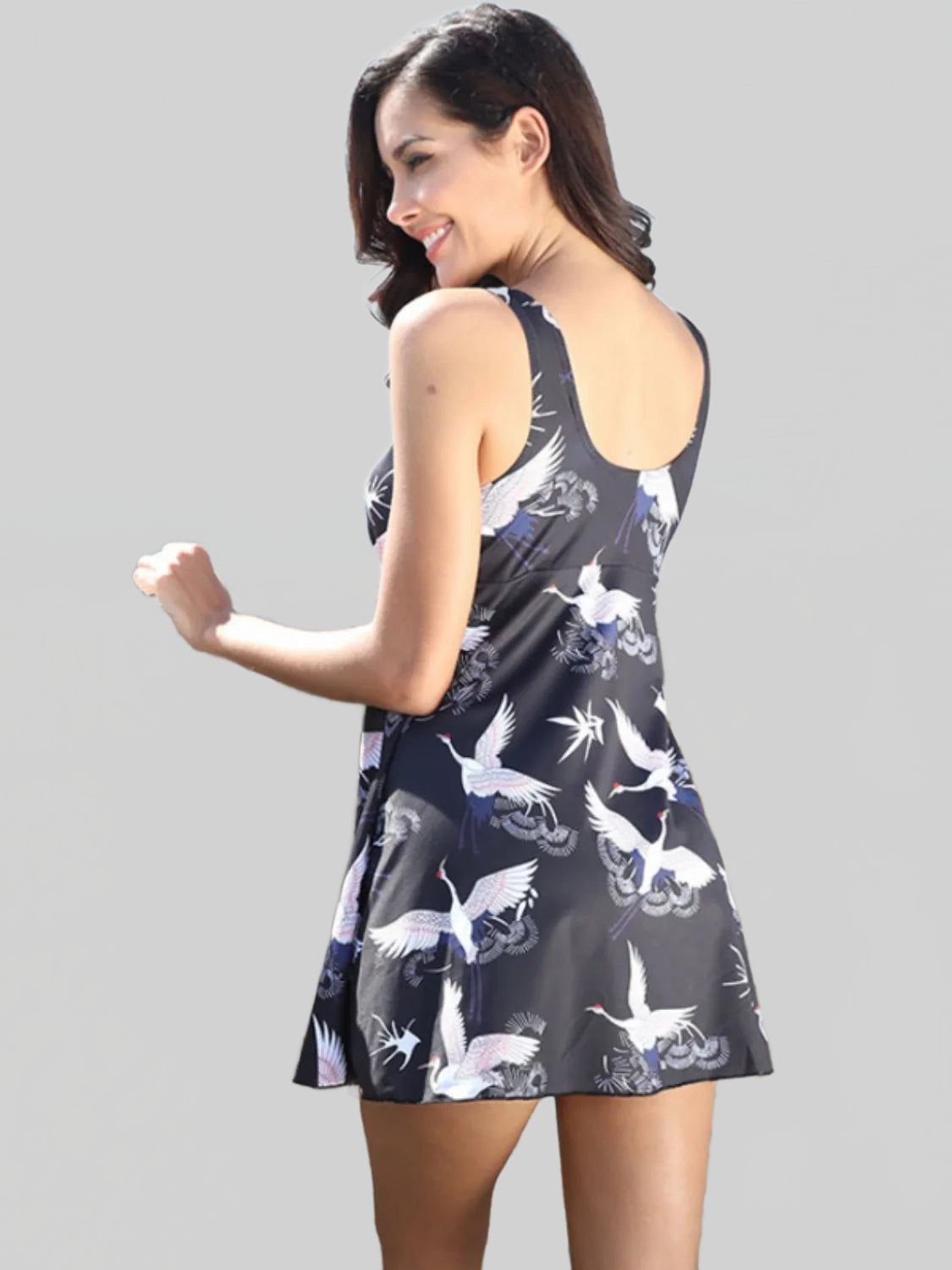 Women Full Size Printed Slit Plunge One-Piece Swimwear Plus Size nicholesgifts