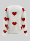Women Valentine’s Day Heart Round Neck Long Sleeve Sweater NicholesGifts