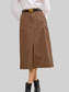 Women Front Slit Shift High Waist Midi Skirt nicholesgifts