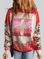 Women Leopard Round Neck Dropped Shoulder Sweatshirt NicholesGifts