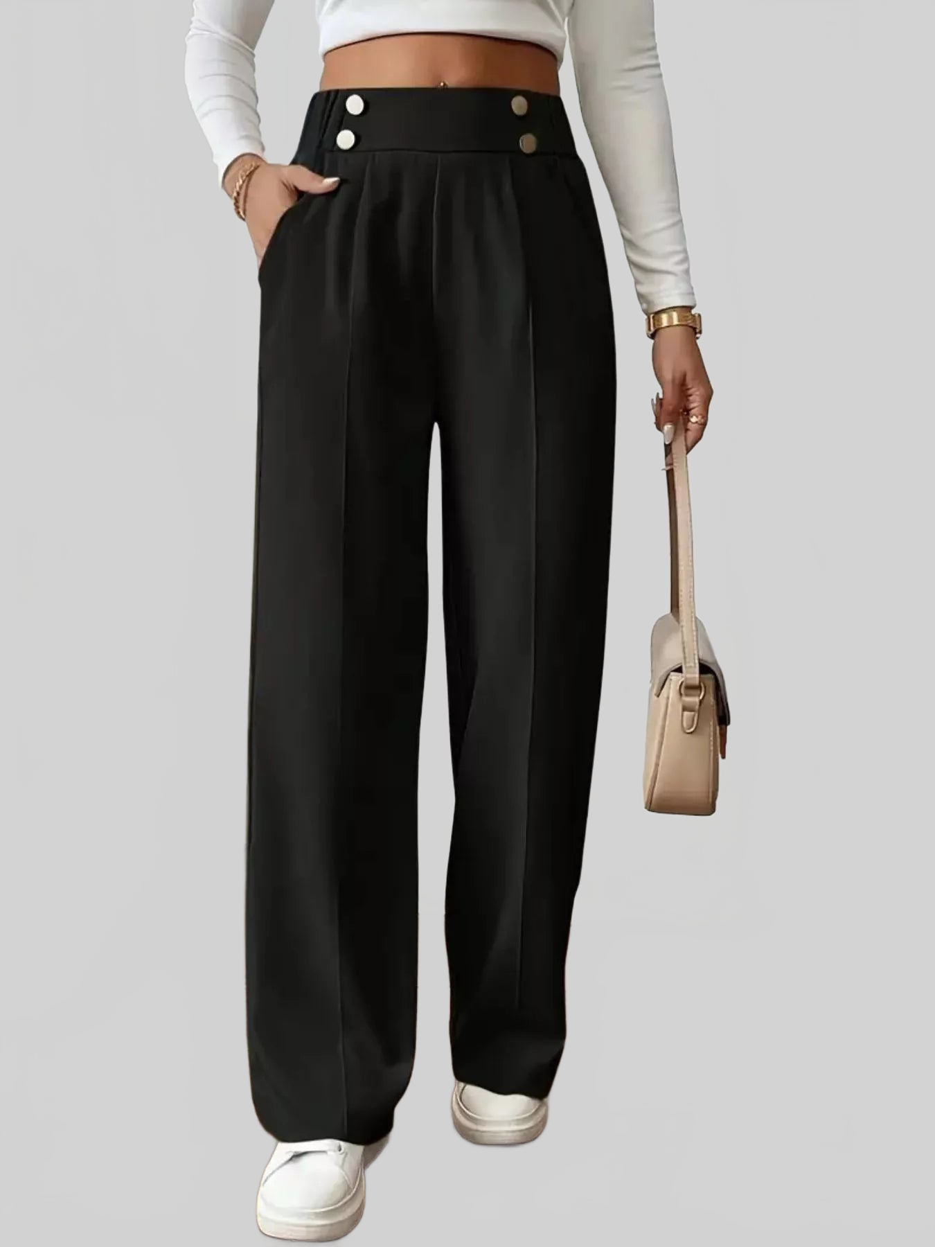 Women Full Size High-Waisted Wide-Leg Pants Plus Size nicholesgifts