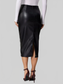 Women Slit Back Leather Skirt nicholesgifts