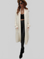 Waffle Knit Open Front Duster Cardigan With Pockets nicholesgifts
