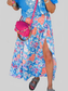 Floral Printed High Waist Split Skirt nicholesgifts