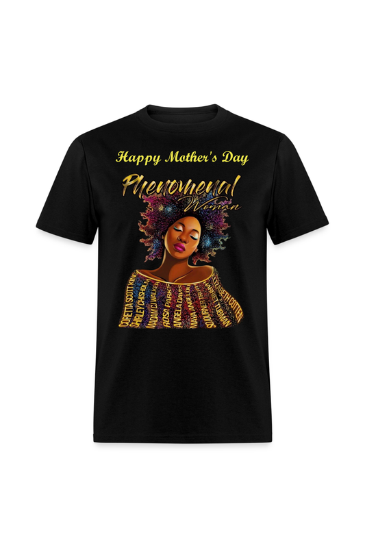 African American Women Mother's Day Woman Short Sleeve Classic T-Shirt - black - NicholesGifts.online