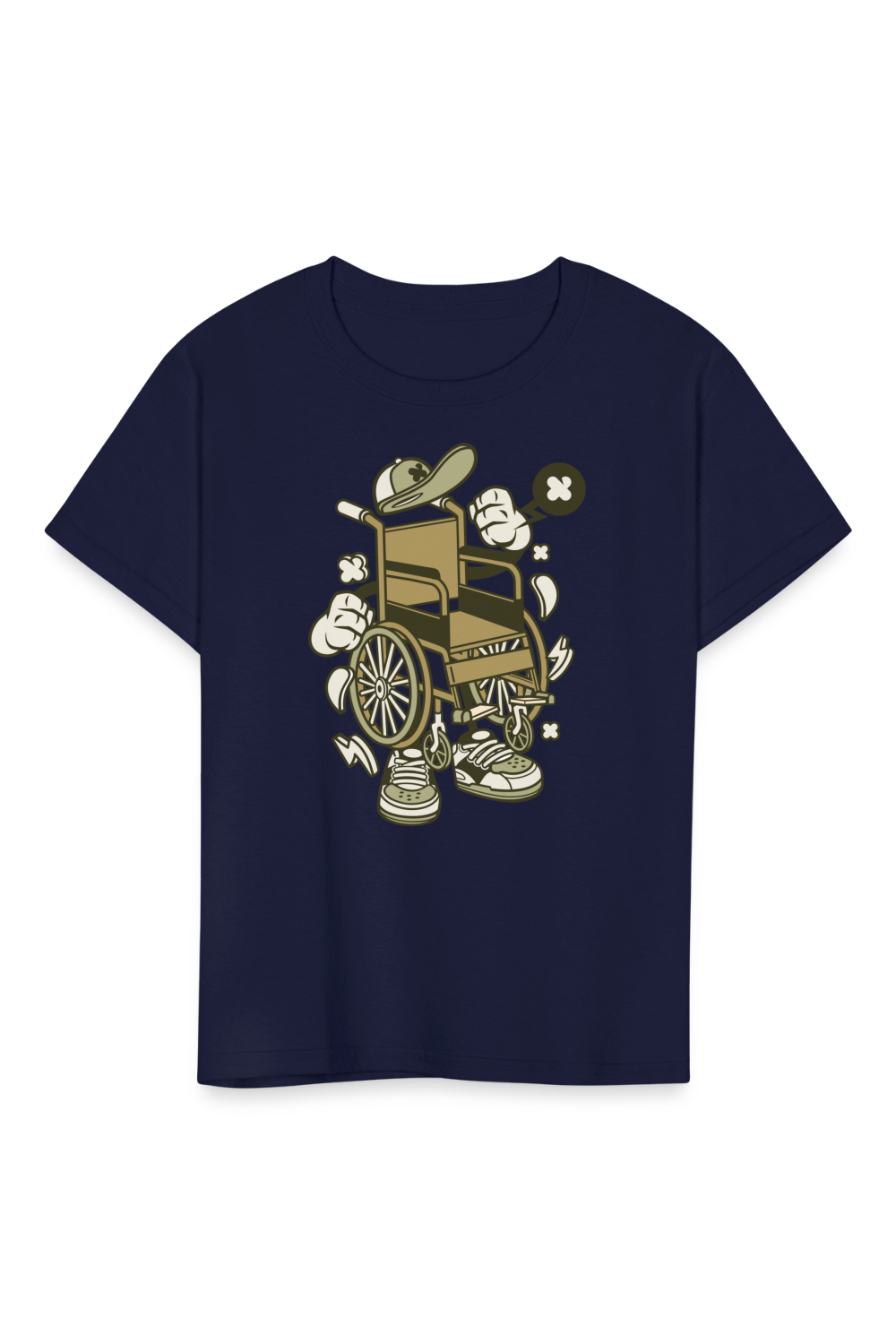 Boys Wheelchair Crewneck Short Sleeve T-Shirt - navy - NicholesGifts.online