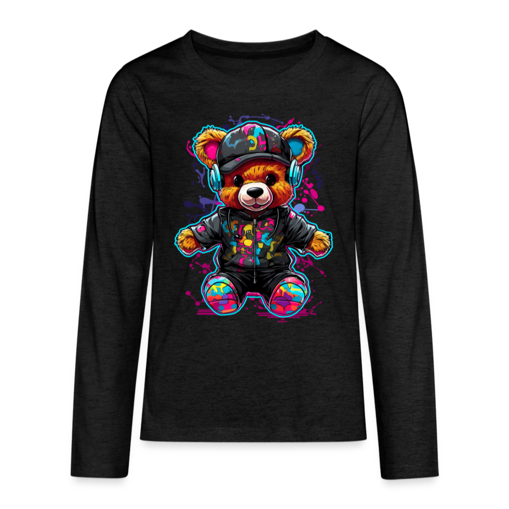 Boys Colorful Bear Long Sleeve T-Shirt - charcoal grey - NicholesGifts.online