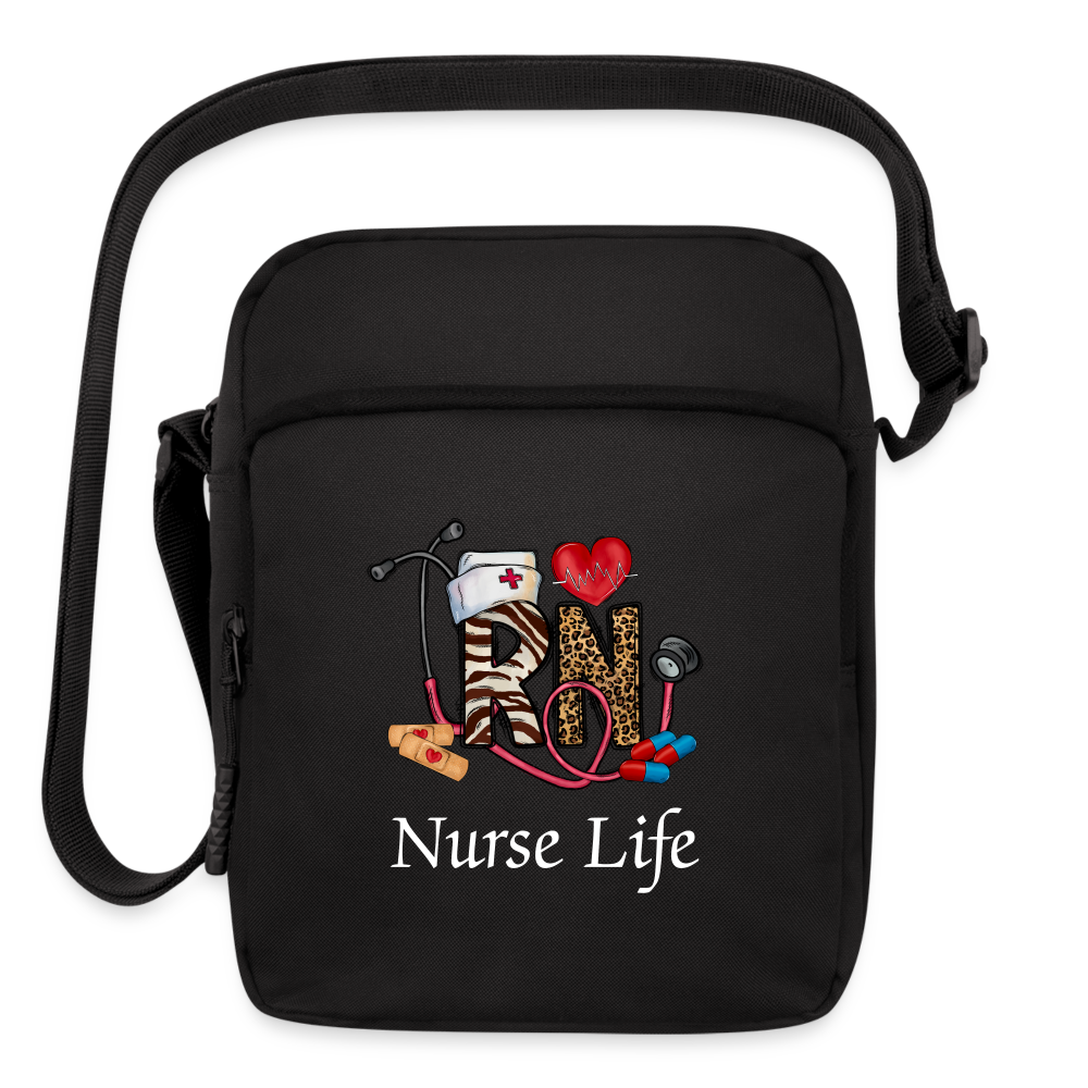 Women RN Nurse Life Upright Crossbody Bag - black - NicholesGifts.online