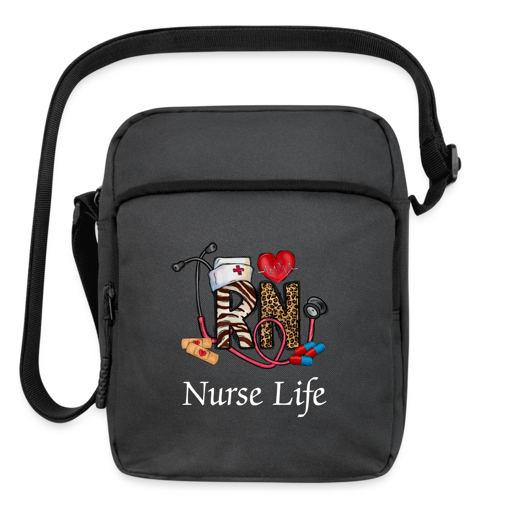 Women RN Nurse Life Upright Crossbody Bag - charcoal grey - NicholesGifts.online