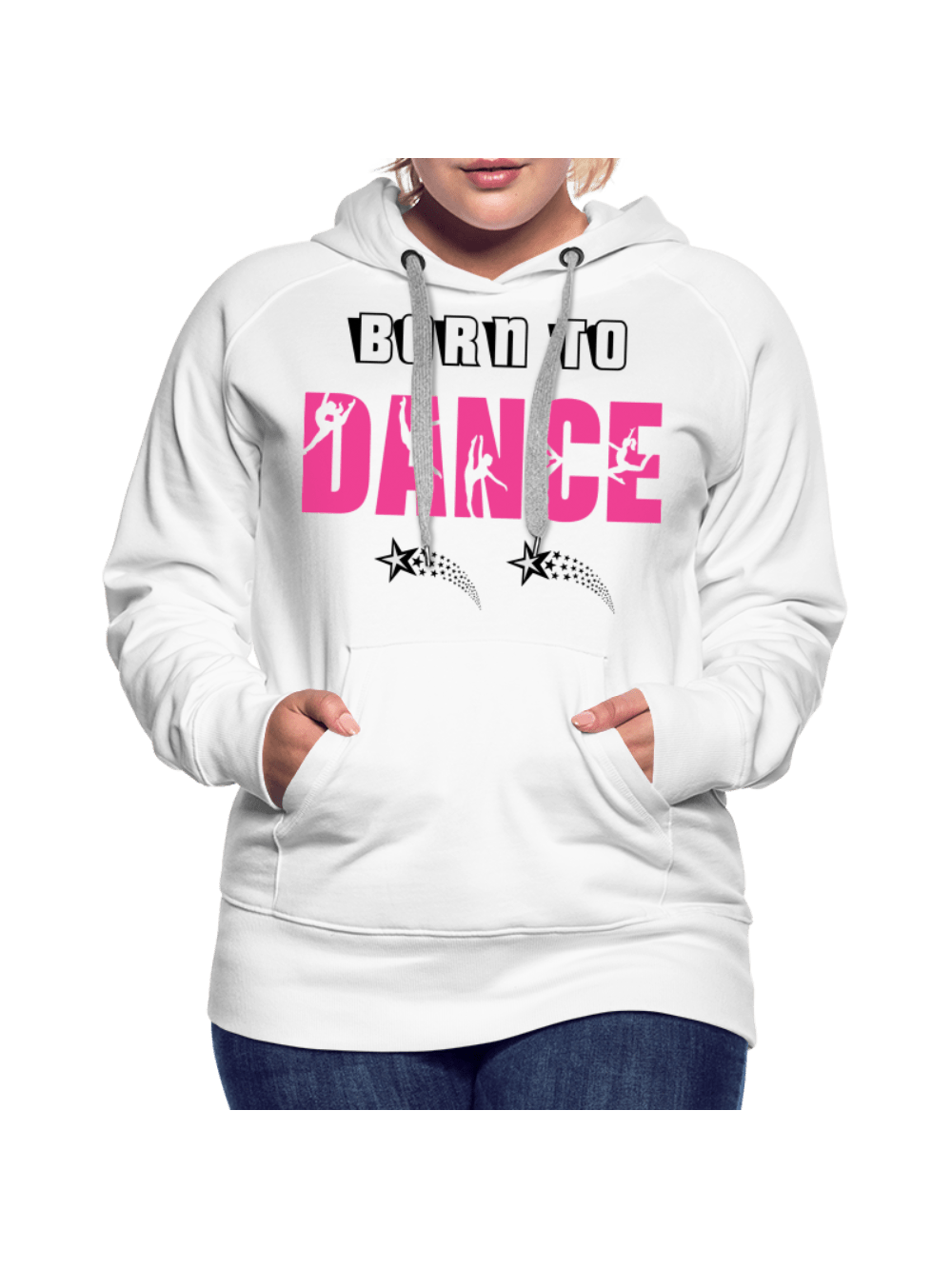 Women’s White Born To Dance Hoodie nicholesgifts