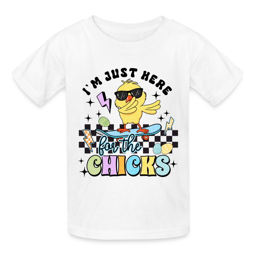 Boys I'm just here for the Chicks Easter T-Shirt nicholesgifts