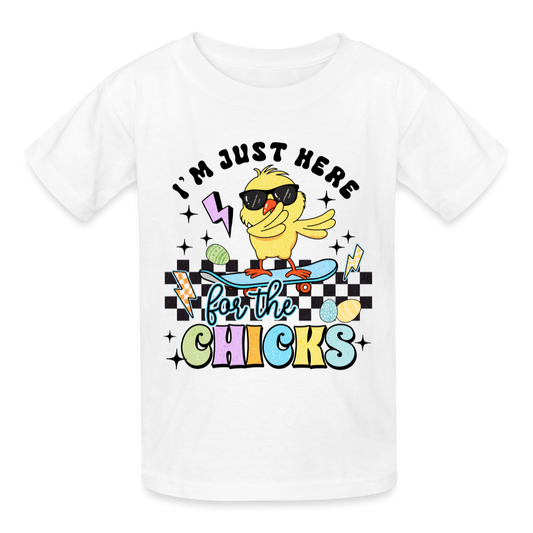 Boys I'm just here for the Chicks Easter T-Shirt NicholesGifts
