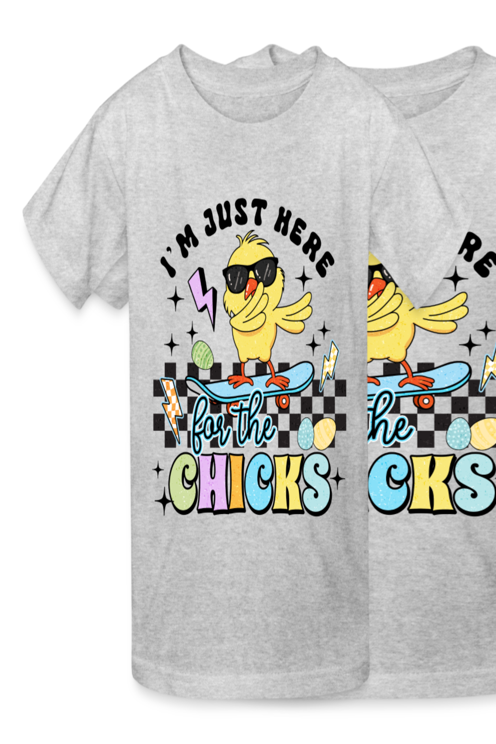 Boys I'm just here for the Chicks Easter T-Shirt nicholesgifts