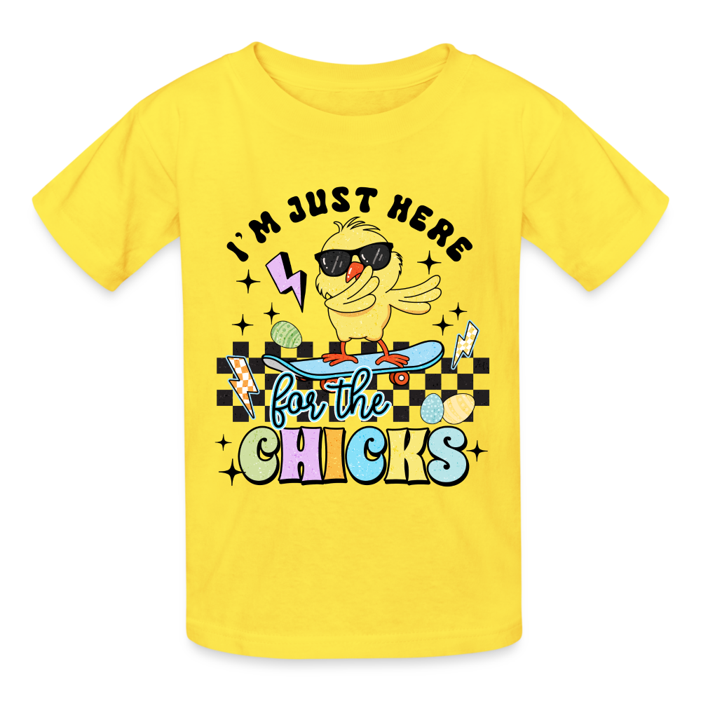 Boys I'm just here for the Chicks Easter T-Shirt nicholesgifts